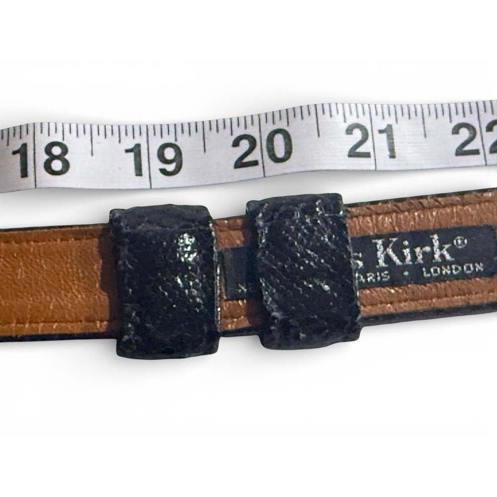 Alexis Kirk Reptile Leather Belt Sculptural Metal Clasp Vintage Statement Adjust - Picture 8 of 13